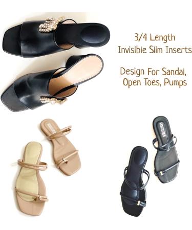 CB 4 Pairs Cloth Surface Sponge Inserts - Invisible Slim Insoles for Women's Shoes 5-8, Style A Nude & Black - Ball of Foot Pain Relief & Arch Support - Buy Online on GoSupps.com