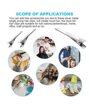 70 Pcs Alligator Hair Clips Set - Oversized Metal Silver Hair Bow Clips for Women - Single Prong Hairpins for Hairdressing Salon and DIY Crafts - 3 Sizes (3.9-2.2-1.8 inch) - Buy Online on GoSupps.com