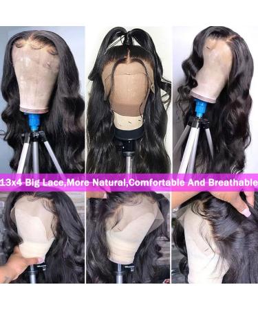 HD Transparent Body Wave 13x4 Lace Front Wig Human Hair 18 Inch - Pre Plucked, Glueless, Wet and Wavy with Baby Hair for Black Women - 150% Density - Buy Online on GoSupps.com