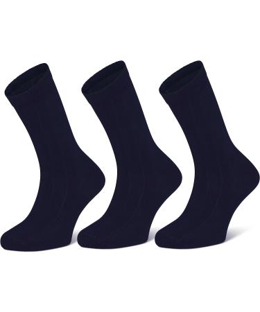 Sugar Free Sox Men's Diabetic Socks 3-Pack - Navy, Size 10-13 | Ribbed Mid-Calf, Health & Comfort - Buy Online on GoSupps.com