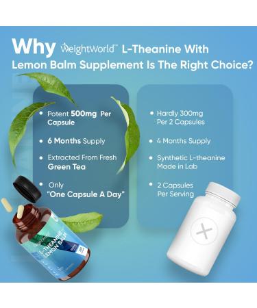 L Theanine 400mg - 6 Months Supply (180 Vegan Capsules) | Natural Nootropic Supplement | High Strength Amino Acid | Gluten Free - Buy Online on GoSupps.com