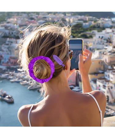 2 Purple Scrunchies 2 Purple Hairpins Purple Scrunchies Purple Accessories Kids Scrunchies Girls Scrunchies Purple Shiny Scrunchies Purple Accessories For Women - Buy Online on GoSupps.com