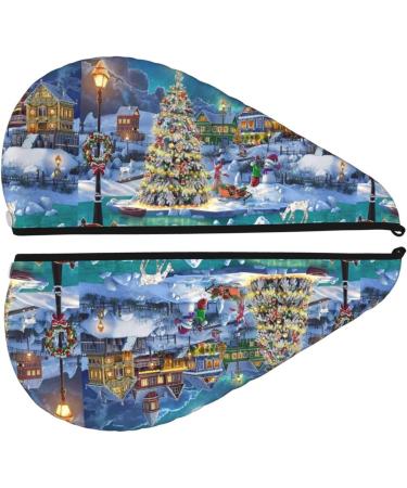 Hair Towel Wrap - Fast-Drying Towel Turban for Quick Hair Drying - Christmas Tree Design - Buy Online on GoSupps.com