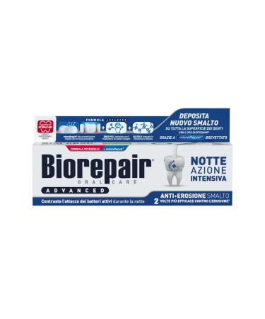 Biorepair Biorepair Advanced Toothpaste Intensive Night Anti-Erosion Protects and Repairs Tooth Enamel Antibacterial with MicroRepair Zinc PCA and Xylitol for Fresh Breath 75 ml