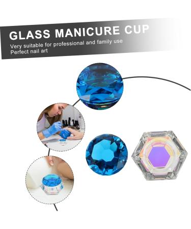 minkissy 2pcs Nail Art Crystal Cup Nails Glass Dish Mini Crystal Bowl Clear Acrylic Dappen Dish Acrylic Liquid Container Nail Art Powder Bowl White Crystal Dust-proof Accessories 6.5x6.5cmx2pcs Lake Bluex2pcs - Buy Online on GoSupps.com