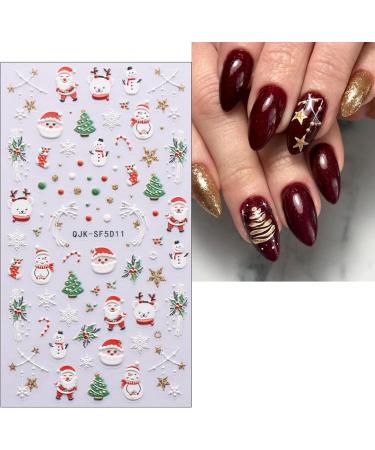 3D Christmas Nail Stickers 4 Sheets 5D Self-Adhesive Embossed Nail Decal Snowflake Nail Art Decoration Design Supplies for Kids Girls Holiday - Buy Online on GoSupps.com