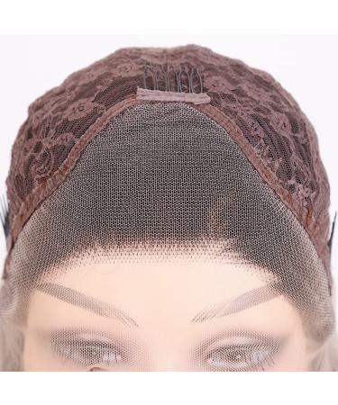 Salomezklm Lace Front Wig - Long Brown Heat-Resistant Corrugated Hair Without Glue for Fashionable Women (61 cm) - Buy Online on GoSupps.com