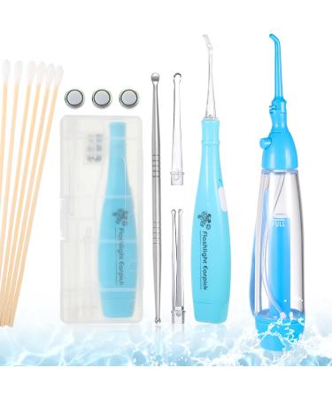 Tonsil Stone Remover Set Tonsil Stone Remover Kit 1 Tonsil Stone Remover with LED Light 1 Manual Pump Type Low Pressure Irrigator Oral Water Pick 1 Stainless Steel Removal Tool and 100 Long Swab