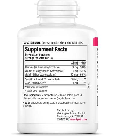 Kyolic Aged Garlic Extract Formula 101 - Stress & Fatigue Relief, 300 Capsules - Buy Online on GoSupps.com