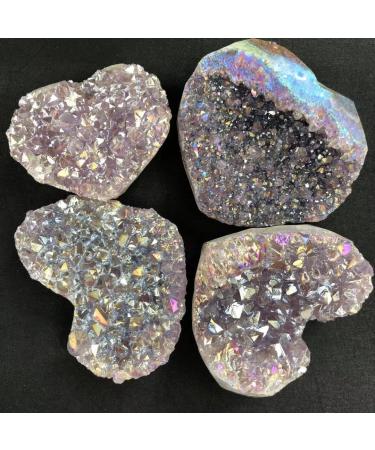 Natural Crystal Rough 1PC Lovely Rainbow Angel Aura Crazy Amethyst Clusters Natural Quartz Crystal Rough Stone for Gifts 70-100g - Buy Online on GoSupps.com