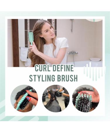 BOONCE CURL Brush | 2024 New Bounce Curl Defining Brush for Women | Styling Tool for Shaping & Defining Curls | Less Pull & Tangle (Green) - Buy Online on GoSupps.com