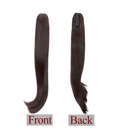22 Dark Brown Ponytail Extension | Clip-In Micro-Wavy Braid | Heat-Resistant Real Hair Hairpiece for Effortless Styles - Buy Online on GoSupps.com