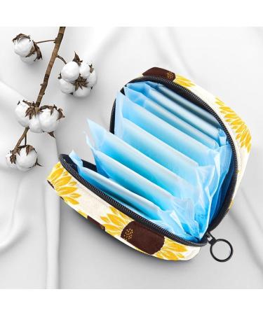 MUOOUM Geometry Leopard Sunflowers Sanitary Napkin Storage Bag - Portable Menstrual Cup Pouch - Buy Online on GoSupps.com