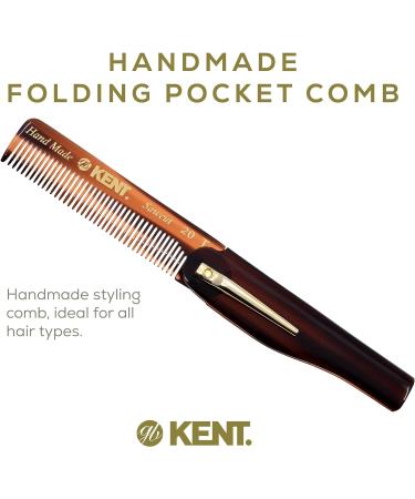 Kent 20T Handmade Folding Pocket Comb for Men Fine Tooth Hair Comb Straightener for Everyday Grooming Styling Hair Beard or Mustache Use Dry or with Balms Saw Cut Hand Polished Made in England Pack Of 3 - Buy Online on GoSupps.com