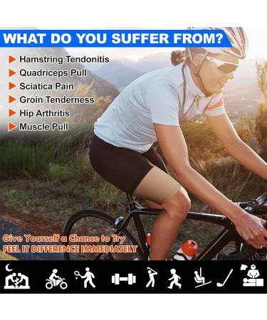 Thigh Compression Sleeves for Pain Relief & Recovery | Unisex Hamstring & Quad Support | XL Beige | Ideal for Running & Sports - Buy Online on GoSupps.com