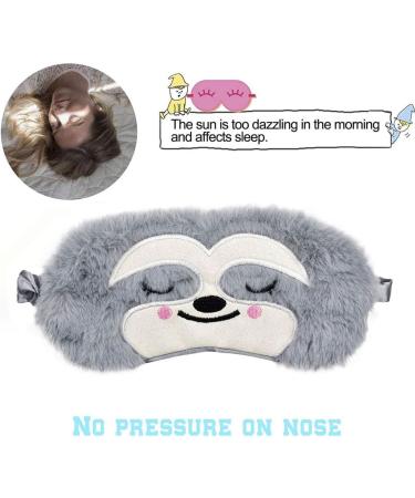 ULIFEMALL Cute Sloth Sleeping Mask - Soft Plush Blindfold for Kids & Adults | Funny Novelty Animal Eye Cover for Night Nap, Travel, Meditation - Buy Online on GoSupps.com