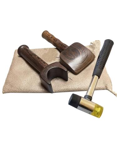 Multifunctional chiropractic hammer hard Wenge body massage hammer for joints of the lumbar spine states to reset the neck and lumbar spine free elastic hammer 3PCS-1