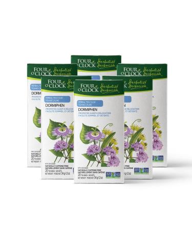 Four O'Clock Herbalist Calm Dormiphen Herbal Tea Non-Gmo Kosher Gluten-Free 6 Pack of 20 Teabags