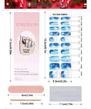 EBANKU Christmas Glitter Gel Nail Strips | Long Lasting Waterproof Nail Wraps | Full Nail Stickers with Nail File & Wipes | UV/LED Lamp Required (SDTRK12) - Buy Online on GoSupps.com