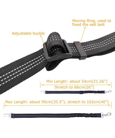 Xundefeng 2x Black Dog Seat Belts for Cars UK Dog Car Harness Seat Belt Dogs Seatbelt Clip Lead Black 2 Pieces - Buy Online on GoSupps.com