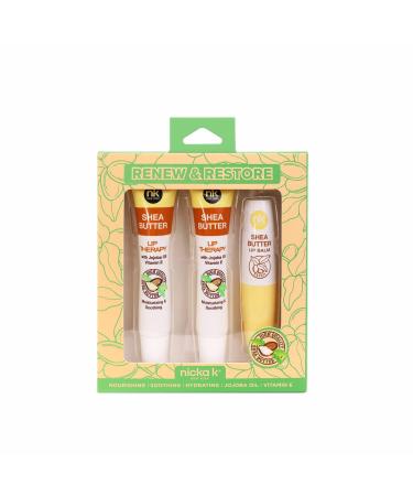 Nicka K New York Renew and Restore Revive and Replenish Lip Therapy Set (Shea Butter)