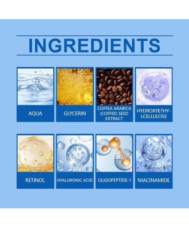 Retinol Eye Serum for Dark Circles & Puffiness with Niacinamide Hyaluronic Acid & Caffeine - Anti-Aging Under Eye Treatment for Wrinkles Brightening Firming & Depuffing - Buy Online on GoSupps.com
