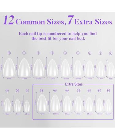 Short Almond Nail Tips 504Pcs | Jofay Pre-shaped Acrylic Fake Nails - Full Cover Matte Clear Gel for DIY Nail Extensions & Salon Use - 19 Sizes Available - Buy Online on GoSupps.com
