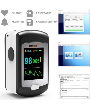 Buy Pulox PO-300 Pulse Oximeter - Color Display Alarm & Long-Term Recording Software | International Shipping Available - Buy Online on GoSupps.com