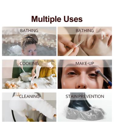 Yafeco 100 Pcs Disposable Shower Caps - Large Waterproof Clear Hair Treatment Caps for Women, Kids, Girls - Ideal for Travel, Spa, and Home Use - 18.1 Inch - Buy Online on GoSupps.com