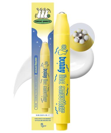 CHASIN' RABBITS Bunny Line Smoother Eye Cream Roller | Vegan Korean Skin Care Eye Cream with Surgical Steel Ball Rolling Stick | Eye Roller for Wrinkles  Dark Circles and Under Eye Bags (0.5oz)