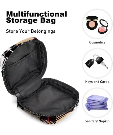 Buy Women's Bonds Storage Pockets - Portable Period Kit Bag in Checkered Brown Black White & Blue - Perfect for Feminine Products - Buy Online on GoSupps.com