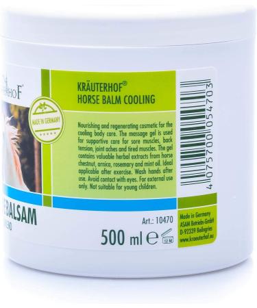 KRETERHOF Horse Light Cooling (500ml) - Soothing Massage Gel for Tired Muscles & Joints | Relieve Muscle Pain & Back Tension - Buy Online on GoSupps.com