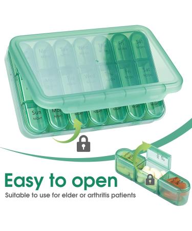 Zoolion Weekly Pill Box 7 Day 3 Times a Day - Portable Travel Pill Organizer for Vitamins and Supplements (Olive) - Buy Online on GoSupps.com