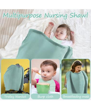 Soft Cotton Breastfeeding Cover with Towel - Green | Multi-Use Nursing and Stroller Cover for Moms - Buy Online on GoSupps.com