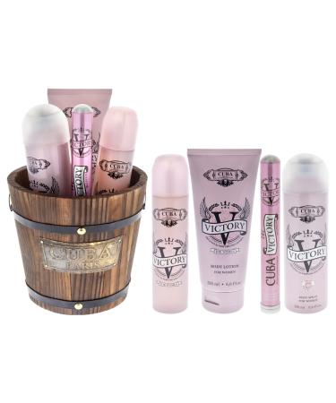 Cuba Victory for Women - 4 Pc Gift Set 3.3oz EDP Spray 1.17oz EDP Spray 6.6oz Body Spray 6.6oz Body Lotion
