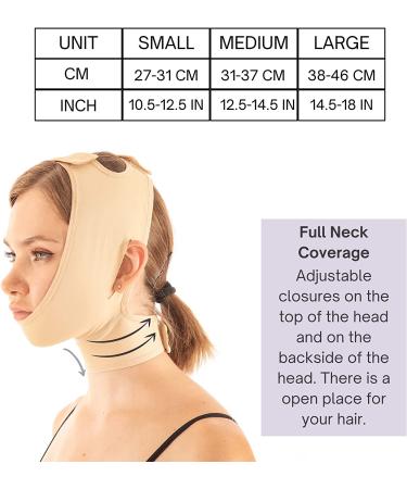 Chin Compression Garment Strap for Face Lift and Neck Cover - M Beige - Buy Online on GoSupps.com
