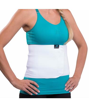 DonJoy DA161SR01-WHT-S/M Abdominal Support Three Panel Elastic Wrap for Strain Weakness Small Medium fits 29" 37" White Small/Medium