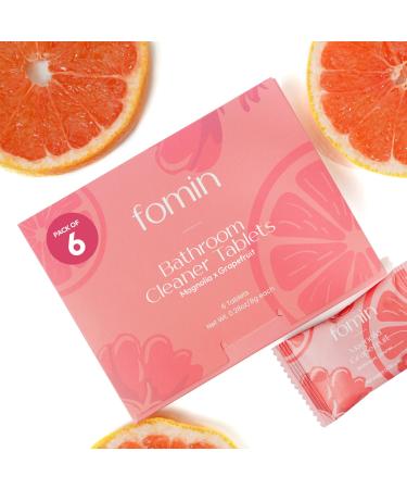 FOMIN Bathroom Cleaner Refill Tablets (6 Pack) - Magnolia Grapefruit - All-In-One Tablet Cleaner For Bathroom Cleaning - Bathroom Cleaner Solution for Spray Bottle - Makes 102 fl oz (6 x 17 Fl oz) 6 Count (Pack of 1)