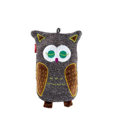 Hugo Frosch children's eco-hot water bottle 0.8 l with knitted cover "Owl" brown-melange