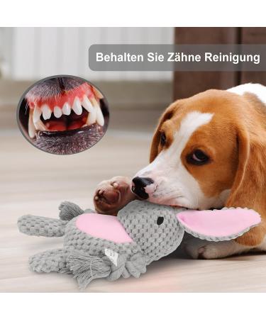 Tonyfy Dog Toys: Squeaky Plush & Interactive Cotton Rope Toys for Puppies & Small/Medium Dogs - Gray Hare - Buy Online on GoSupps.com