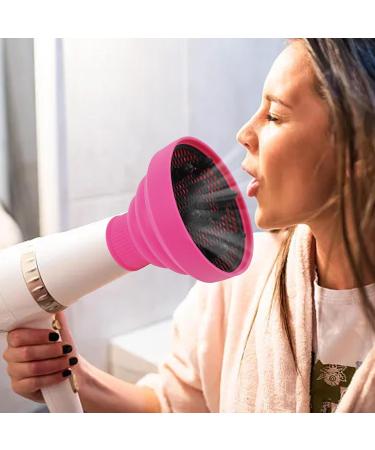 Nxbuynef Blow Dryer Attachment | Heat Resistant Silicone Hair Dryer Vent Hood Foldable - Soft Blow Dryer Accessory Multifunctional Hair Styling Supplies for Girls pink - Buy Online on GoSupps.com