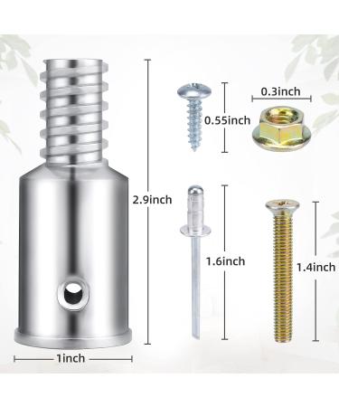 WWYICHEN 1 Inch Metal Pole Threaded Tip Replacement Kit - Set of 2 Pieces - Buy Online on GoSupps.com