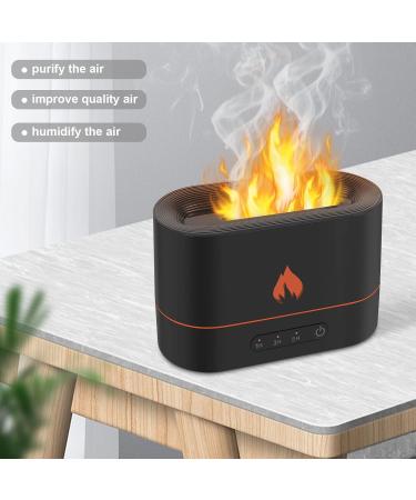 Teklemon 250ml Aroma Diffuser with Flames Effect Light Essential Oil Diffuser with 2 Brightness Levels 3 Timers Waterless Auto Shut-Off for Home Yoga & Baby - White - Buy Online on GoSupps.com