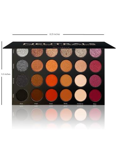 Ccolor Cosmetics Neutrals 24-Color Eyeshadow Palette - Matte Shimmer Metallic & Glitter - Highly Pigmented Long-Wearing Easy-to-Blend Eye Makeup Kit for Stunning Looks - Buy Online on GoSupps.com