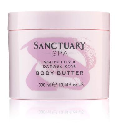 Sanctuary Spa Body Butter White Lily & Damask Rose Body Moisturiser with Shea Butter Vegan and Cruelty Free 300 ml 300 ml (Pack of 1)