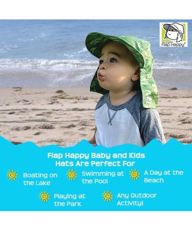 Flap Happy Baby UPF 50+ Original Flap Hat 6-12 Months - Chambray Stripe Seersucker - Buy Online on GoSupps.com