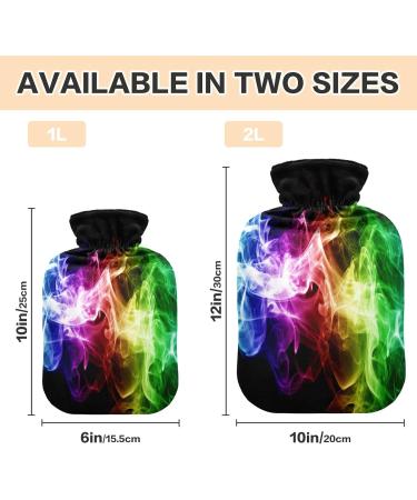 Colorful 1L Hot Water Bottle with Plush Cover - Ultimate Winter Heater for Kids Men & Women - Buy Online on GoSupps.com