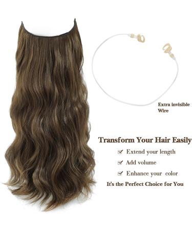 Ms Taj Brown Halo Hair Extensions - 12 Inch Synthetic Curly Hair Pieces for Women - Buy Online on GoSupps.com