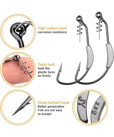 THKFISH Weighted Twistlock Fishing Hooks for Bass Swimbait Soft Plastics - 30PCS - Buy Online on GoSupps.com