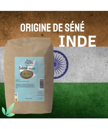 FLORALPINA Senna Coupe leaves origin India natural laxative promotes intestinal transit and cleansing of the colon detox herbal tea packed in France RUE DES PLANTES 500 grams - Buy Online on GoSupps.com